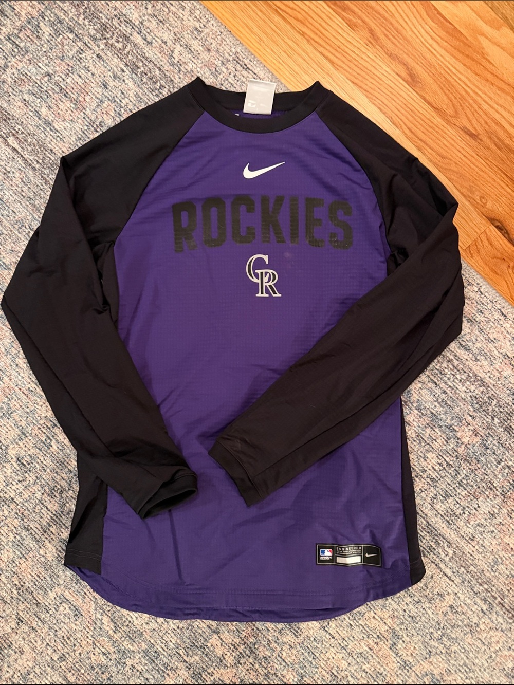 Nike Colorado Rockies Long Sleeve Raglan Shirt - Purple & Black